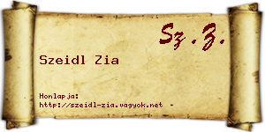 Szeidl Zia névjegykártya